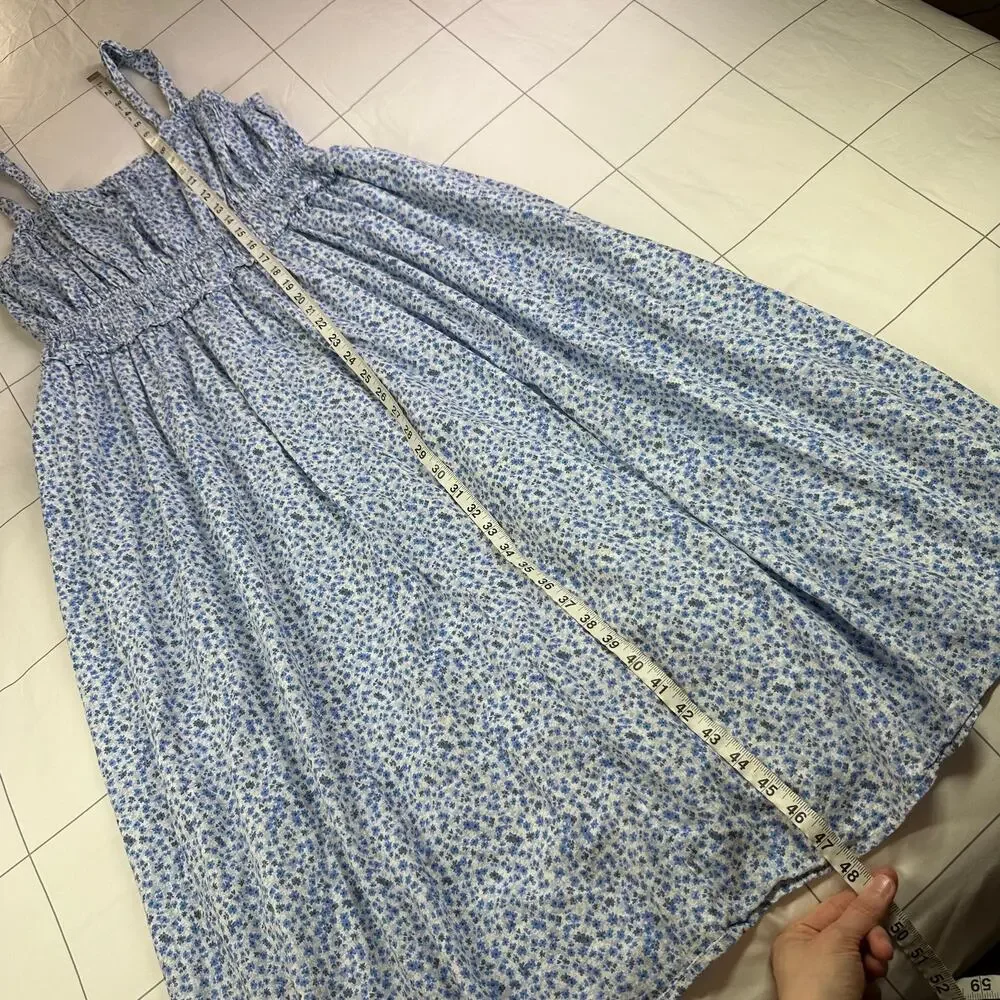 Gap Dress Womens Large Blue Floral Ditsy Sleeveless Cottage Prairie Milkmaid - Picture 11 of 11